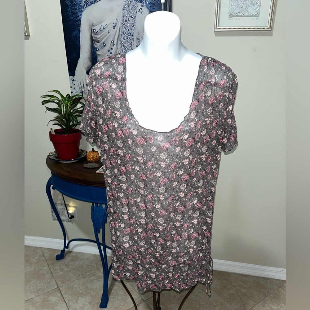 Vintage Y2K MEXX Floral Shear Top w Drop Waist - 8